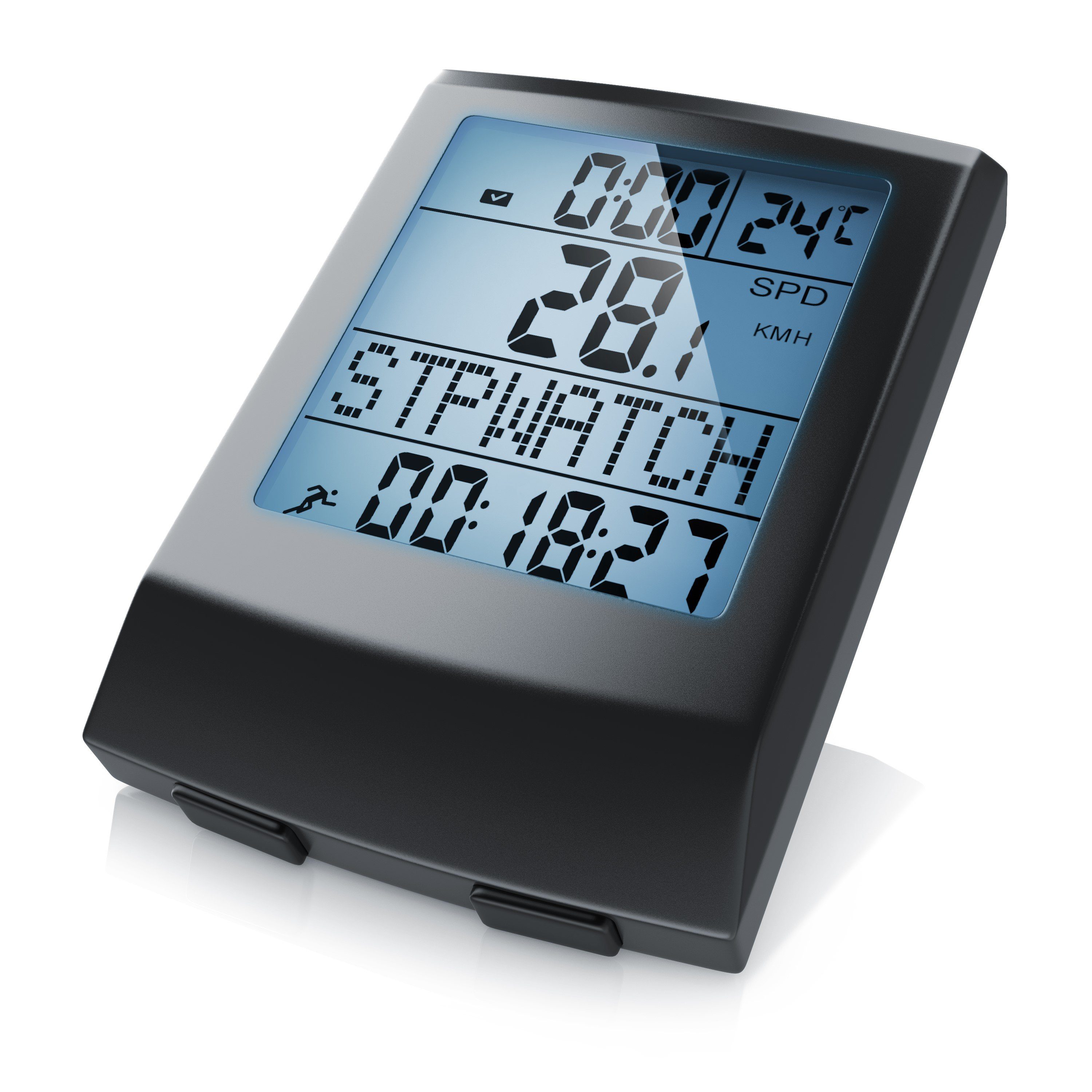 Aplic Fahrradcomputer kabellos, Sport Fahrradtacho, Radcomputer, Tachometer, 13 Funktionen, inkl. Geschwindigkeitssensor, Temperaturanzeige Hintergrundbeleuchtung