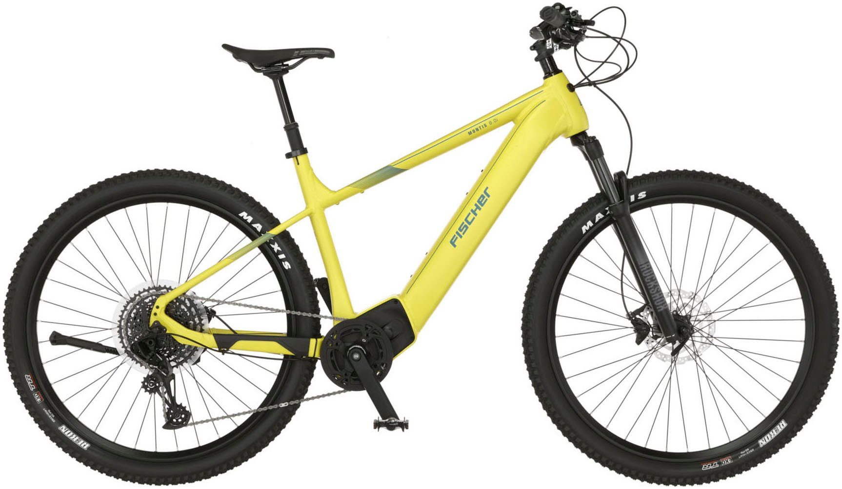 FISCHER Fahrrad E-Bike Mountainbike MONTIS 8.0i 711 43, 12 Gang SRAM SX 11-50 Kettenschaltung Schaltwerk, Kettenschaltung, Mittelmotor, 711 Wh, (mit Akku-Ladegerät, mit Werkzeug), Pedelec, Elektrofahrrad für Damen u. Herren, MTB